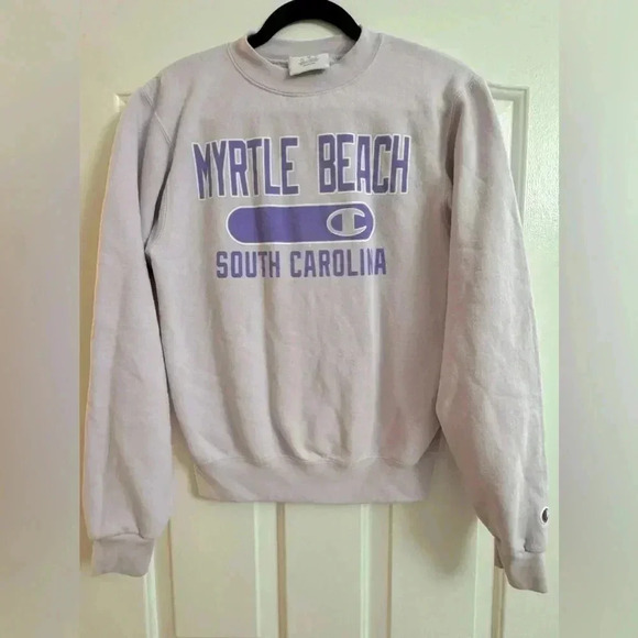 Champion Myrtle Beach South Carolina Lilac Purple Sweatshirt XS Preppy Comfy - Picture 1 of 11